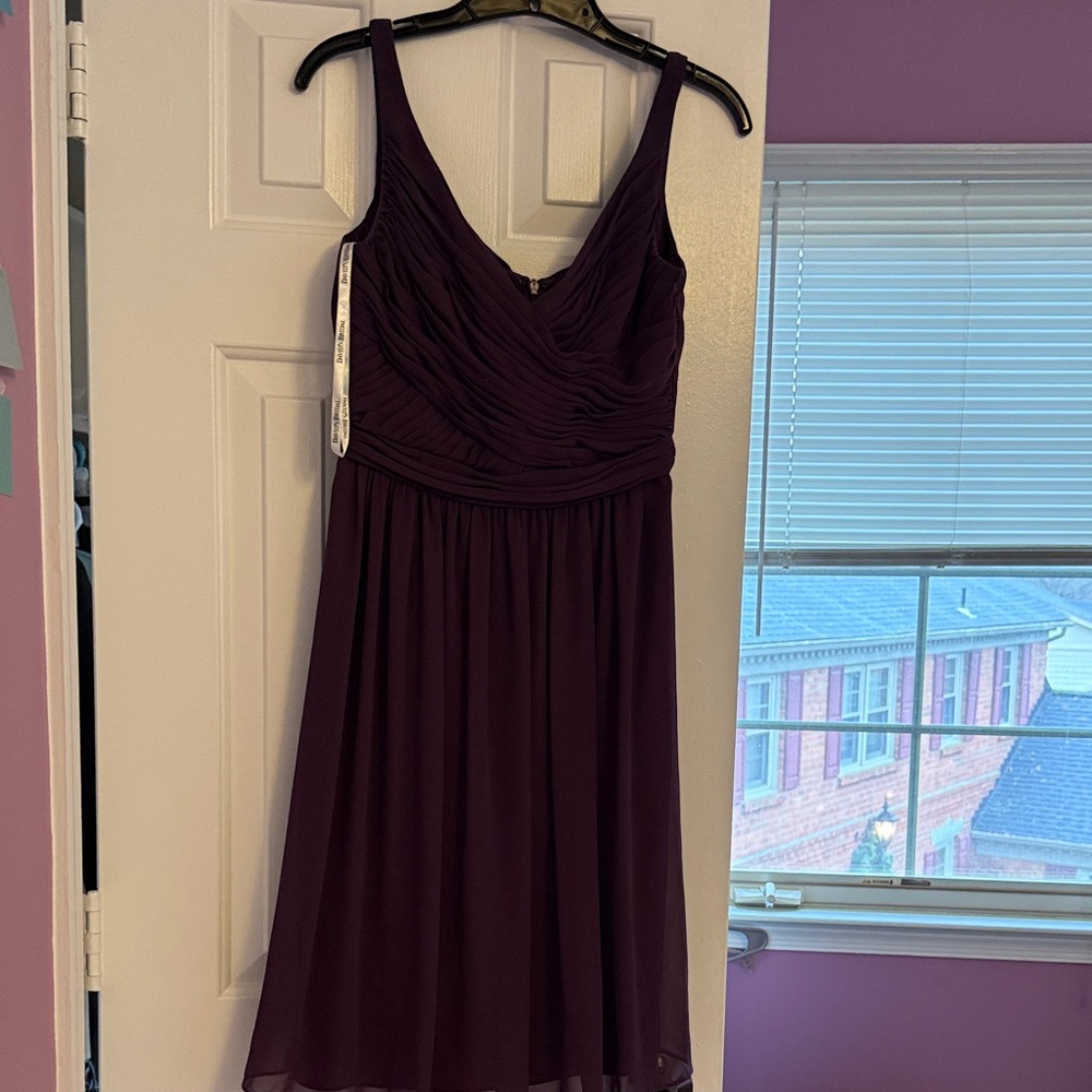 David’s Bridal Elegant Purple Sleeveless Dress - Size 4